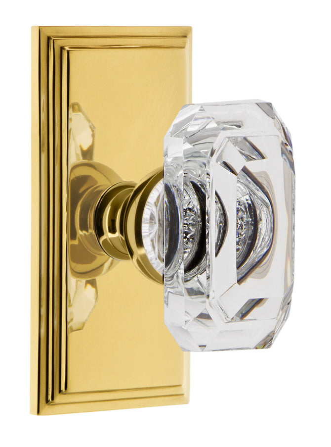 Grandeur Carre Plate with Baguette Clear Knob