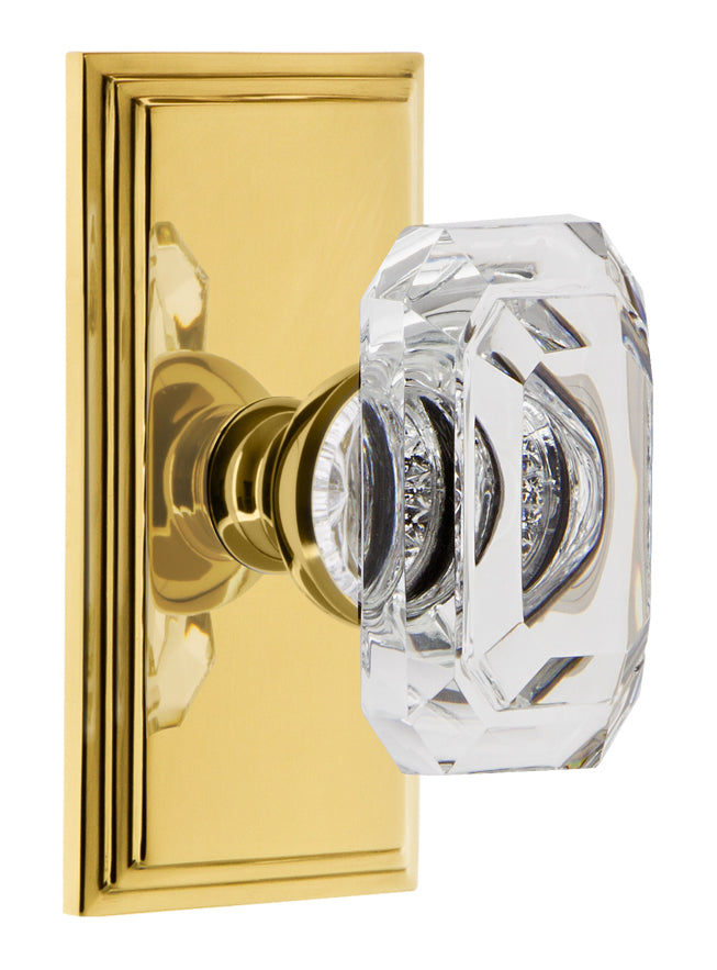 Grandeur Carre Plate with Baguette Clear Knob