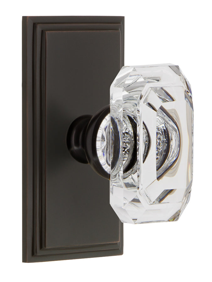 Grandeur Carre Plate with Baguette Clear Knob