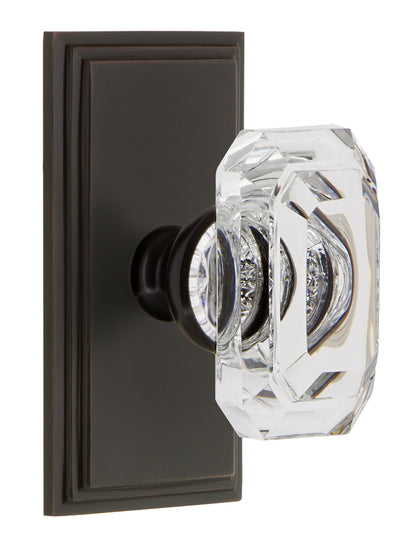 Grandeur Carre Plate with Baguette Clear Knob