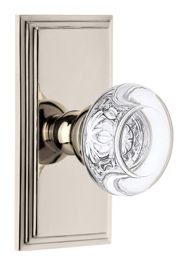 Grandeur Carre Plate with Bordeaux Knob
