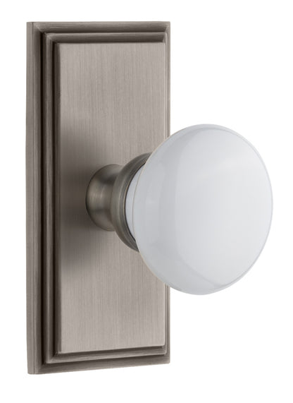 Grandeur Carre Plate with Hyde Park Knob