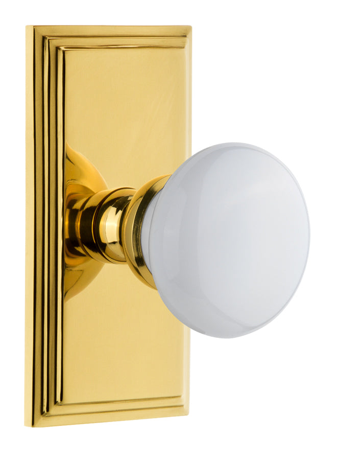 Grandeur Carre Plate with Hyde Park Knob