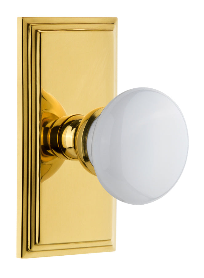 Grandeur Carre Plate with Hyde Park Knob