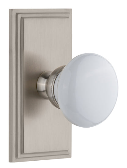 Grandeur Carre Plate with Hyde Park Knob