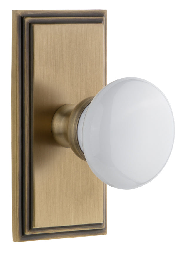 Grandeur Carre Plate with Hyde Park Knob
