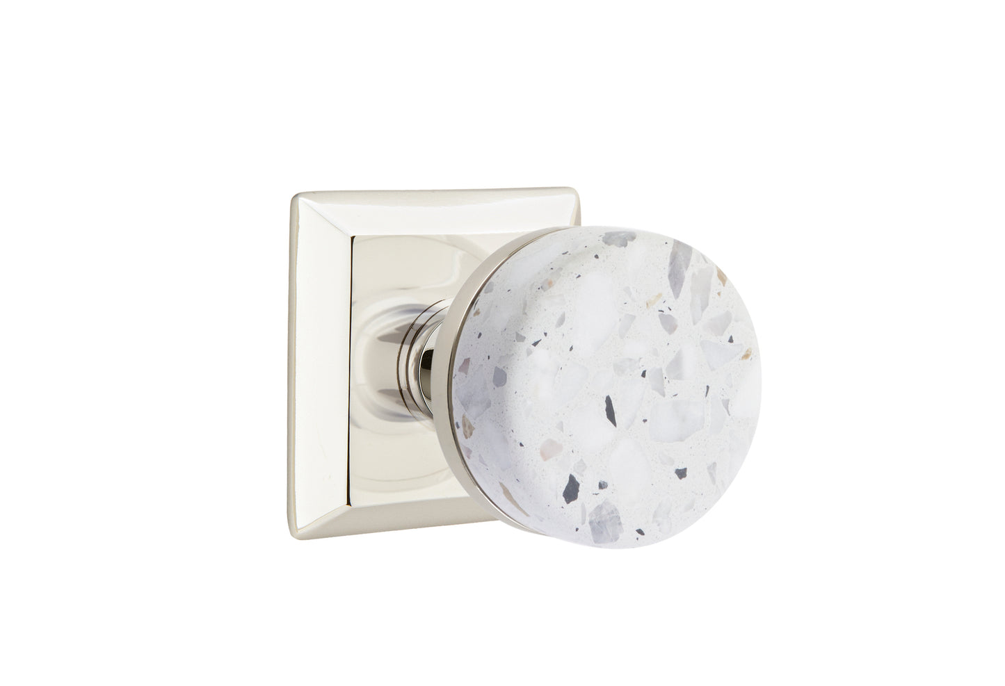 Emtek Conical Light Terrazzo Knob with Quincy Rosette