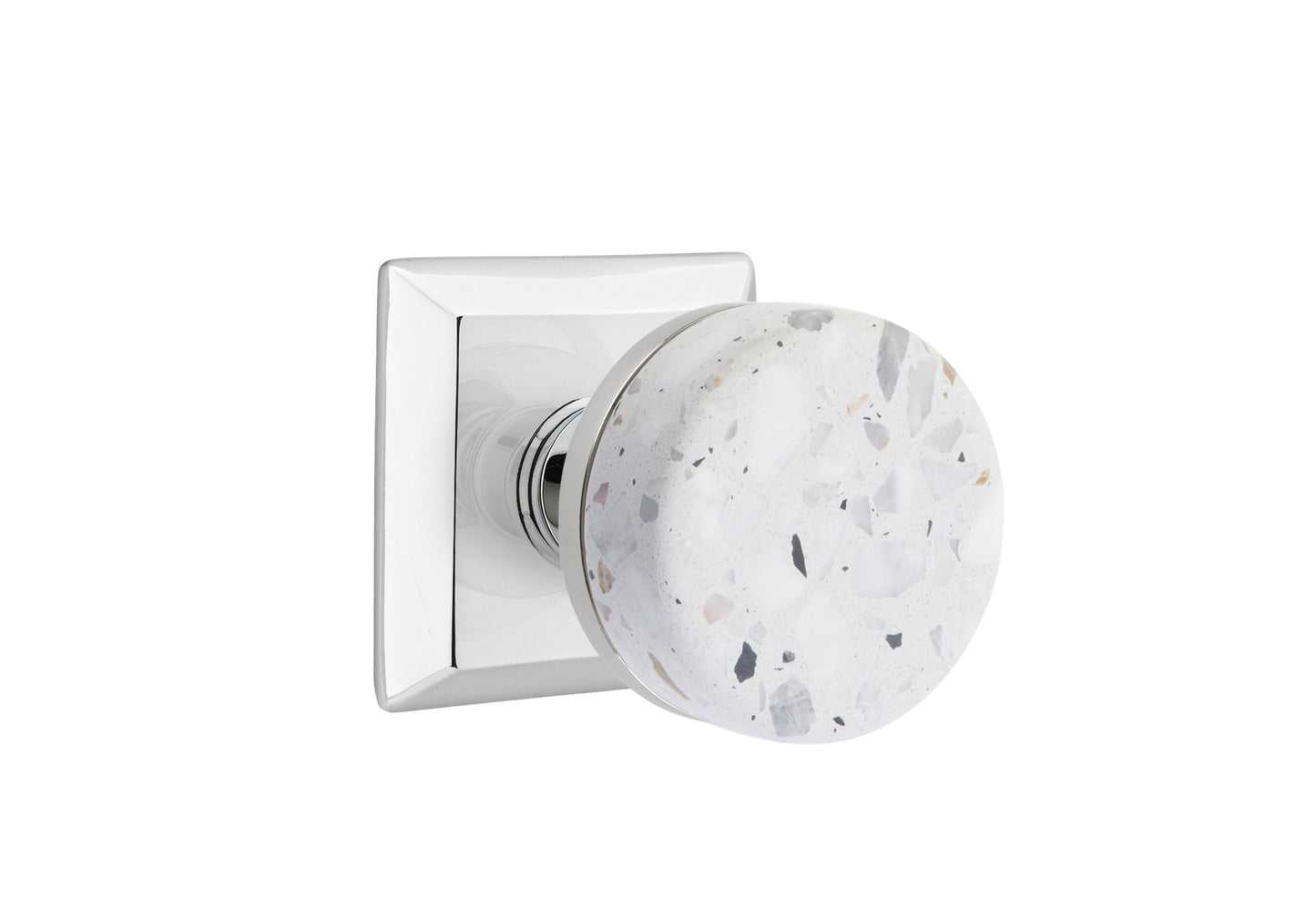 Emtek Conical Light Terrazzo Knob with Quincy Rosette