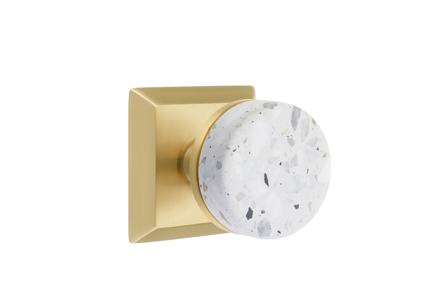 Emtek Conical Light Terrazzo Knob with Quincy Rosette