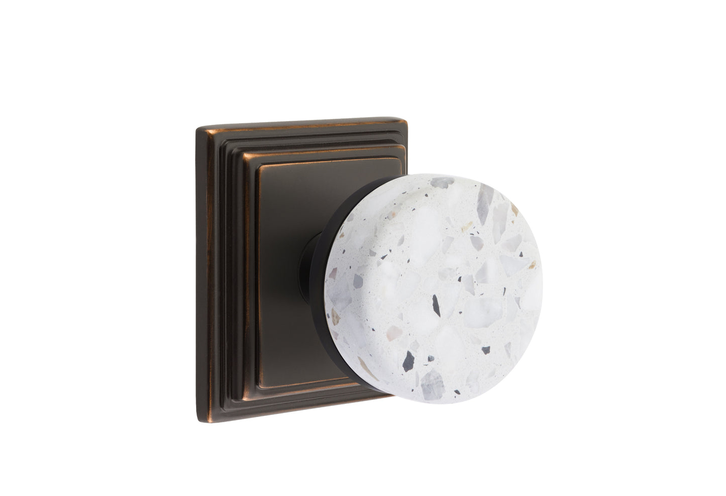 Emtek Conical Light Terrazzo Knob with Wilshire Rosette