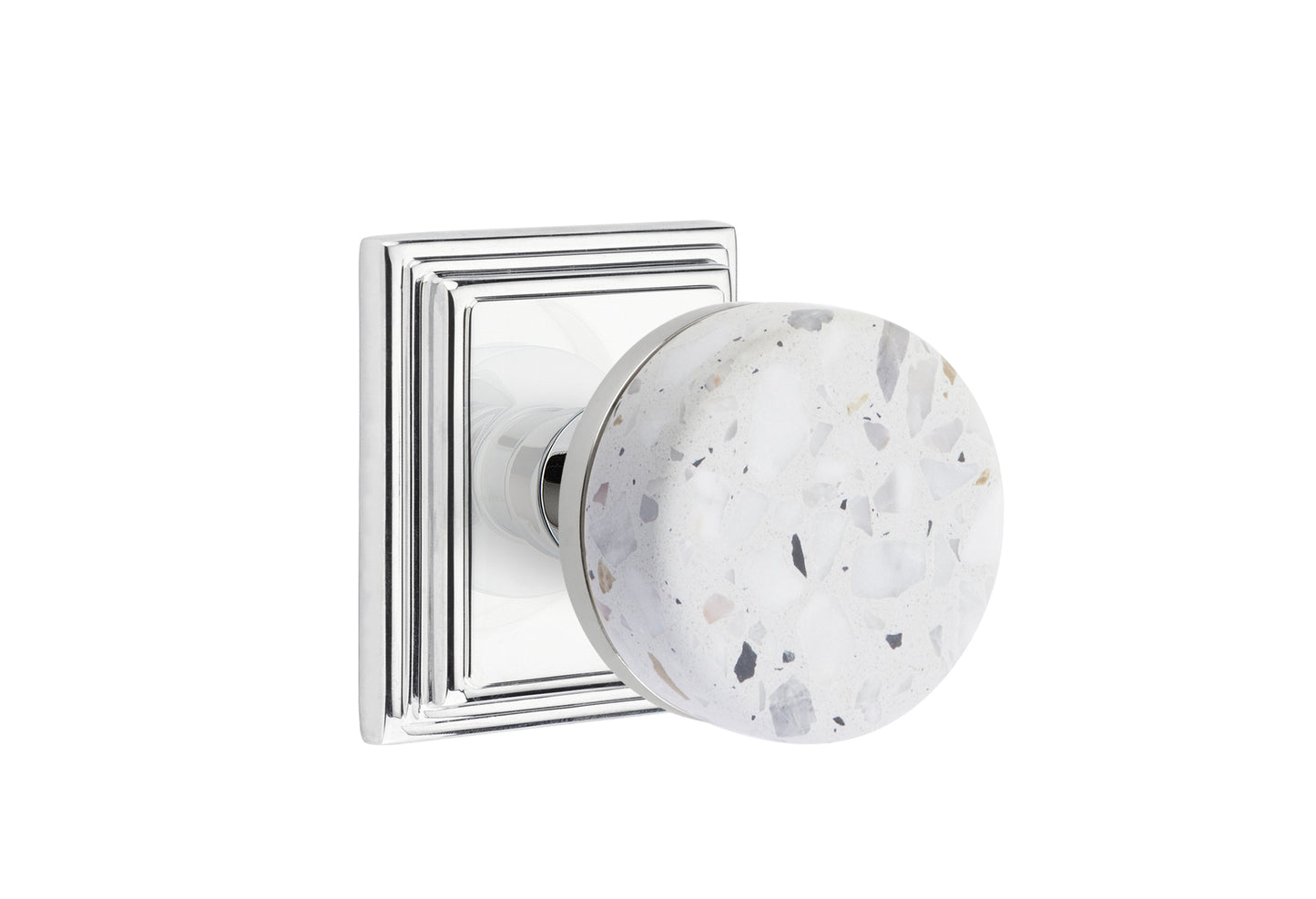 Emtek Conical Light Terrazzo Knob with Wilshire Rosette