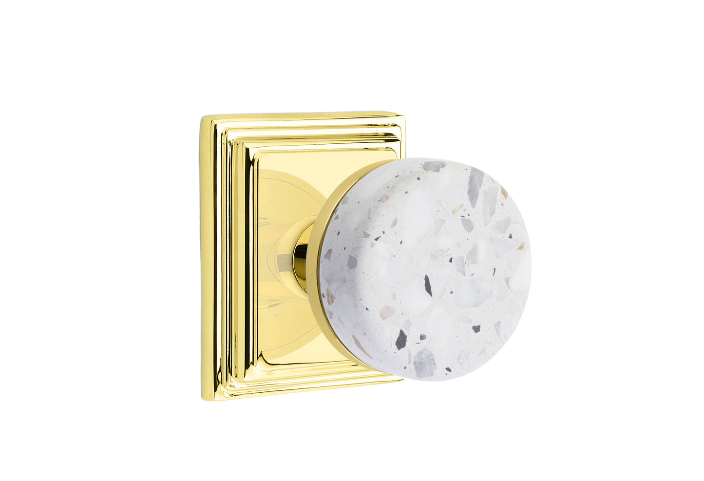 Emtek Conical Light Terrazzo Knob with Wilshire Rosette