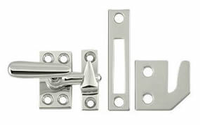 Deltana Solid Brass Small Casement Fastener Window Lock - Polished Nickel