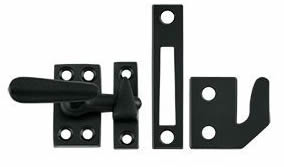 Deltana Solid Brass Small Casement Fastener Window Lock - Flat Black