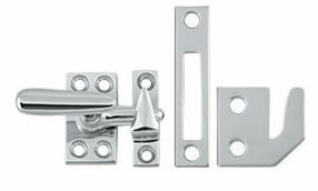 Deltana Solid Brass Small Casement Fastener Window Lock - Polished Chrome