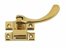 Deltana Solid Brass Reversible Casement Fastener Window Lock - PVD Lifetime Brass