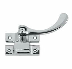 Deltana Solid Brass Reversible Casement Fastener Window Lock - Polished Chrome