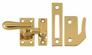 Deltana Solid Brass Medium Casement Fastener Window Lock - PVD Lifetime Brass