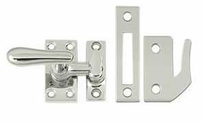 Deltana Solid Brass Medium Casement Fastener Window Lock - Polished Nickel