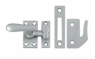 Deltana Solid Brass Medium Casement Fastener Window Lock - Satin Chrome
