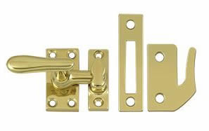 Deltana Solid Brass Medium Casement Fastener Window Lock - Polished Brass
