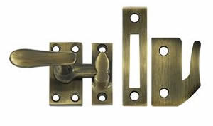 Deltana Solid Brass Medium Casement Fastener Window Lock - Antique Brass
