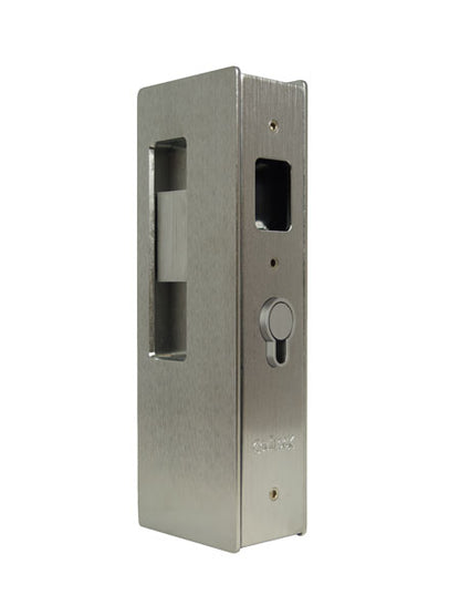 CL400C Keyed Pocket Door Lock Interior - Satin Chrome