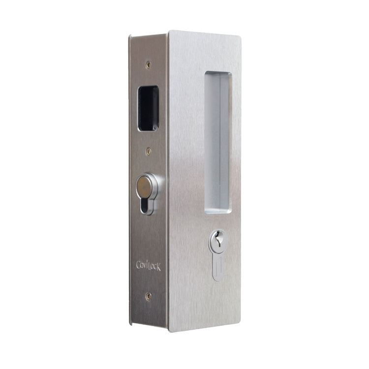 CL400C Keyed Pocket Door Lock - Satin Chrome