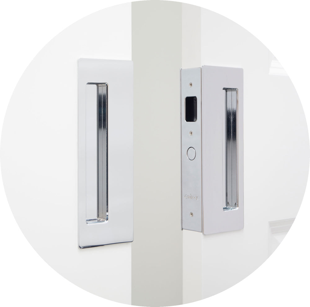 CL400D Privacy Bi-Parting Pocket Door Lock - Polished Chrome