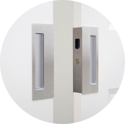 CL400D Privacy Bi-Parting Pocket Door Lock - Satin Chrome
