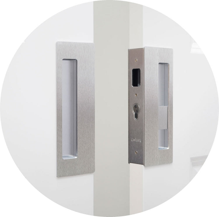CL400D Privacy Bi-Parting Pocket Door Lock - Satin Chrome