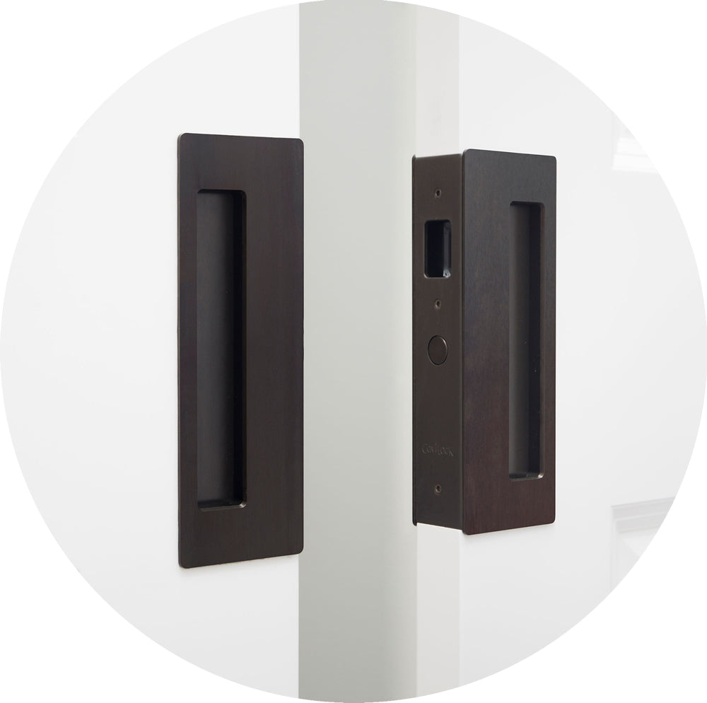 CL400D Privacy Bi-Parting Pocket Door Lock Closed - Oil Rubbed Bronze