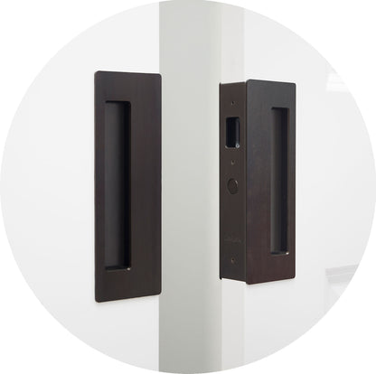 CL400D Privacy Bi-Parting Pocket Door Lock Closed - Oil Rubbed Bronze