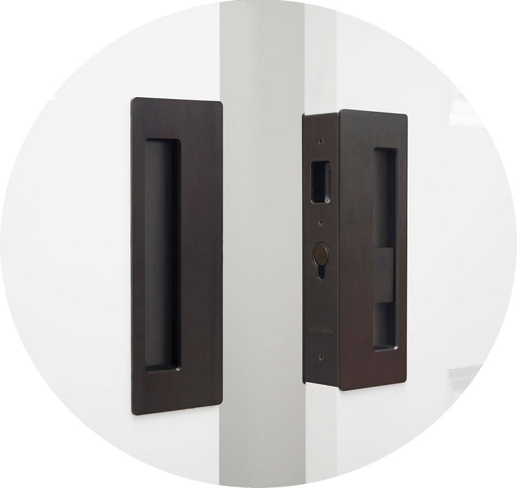 CL400D Privacy Bi-Parting Pocket Door Lock Closed - Oil Rubbed Bronze
