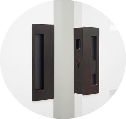 CL400D Privacy Bi-Parting Pocket Door Lock Closed - Oil Rubbed Bronze