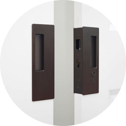 CL400D Privacy Bi-Parting Pocket Door Lock Closed - Oil Rubbed Bronze