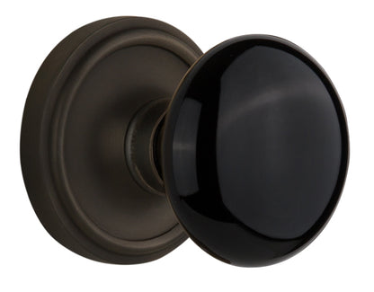Nostalgic Warehouse Classic Rose with Black Porcelain Knob