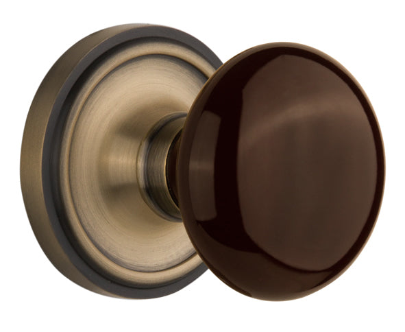 Nostalgic Warehouse Classic Rose with Brown Porcelain Knob
