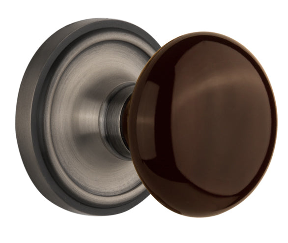Nostalgic Warehouse Classic Rose with Brown Porcelain Knob