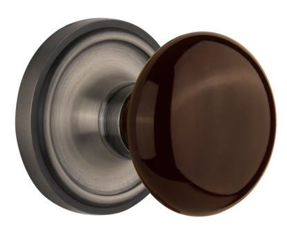 Nostalgic Warehouse Classic Rose with Brown Porcelain Knob