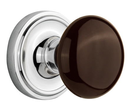 Nostalgic Warehouse Classic Rose with Brown Porcelain Knob