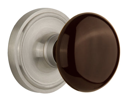 Nostalgic Warehouse Classic Rose with Brown Porcelain Knob