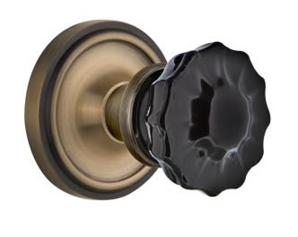 Nostalgic Warehouse Classic Rose with Black Crystal Knob