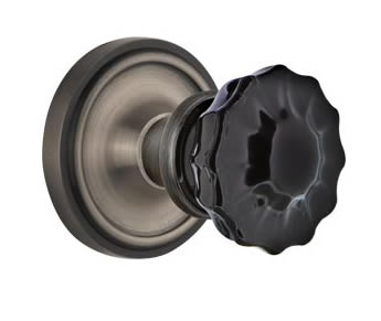 Nostalgic Warehouse Classic Rose with Black Crystal Knob