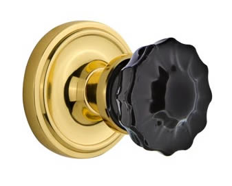 Nostalgic Warehouse Classic Rose with Black Crystal Knob
