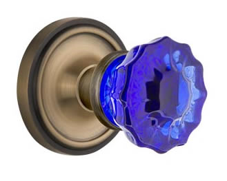 Nostalgic Warehouse Classic Rose with Cobalt Crystal Knob