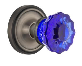 Nostalgic Warehouse Classic Rose with Cobalt Crystal Knob