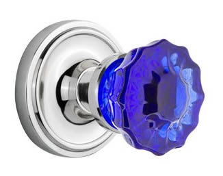 Nostalgic Warehouse Classic Rose with Cobalt Crystal Knob