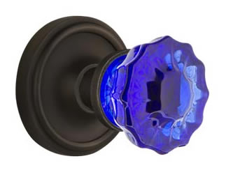 Nostalgic Warehouse Classic Rose with Cobalt Crystal Knob