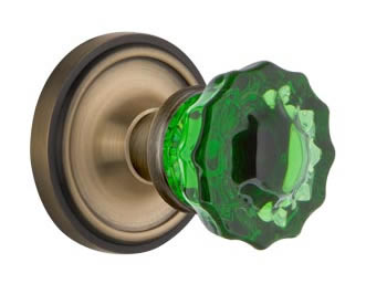 Nostalgic Warehouse Classic Rose with Emerald Crystal Knob